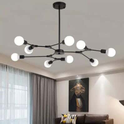 Steel Modern Chandelier, 58×103 cm - Black