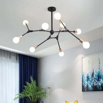 Steel Modern Chandelier, 40×90 cm - Black Gold