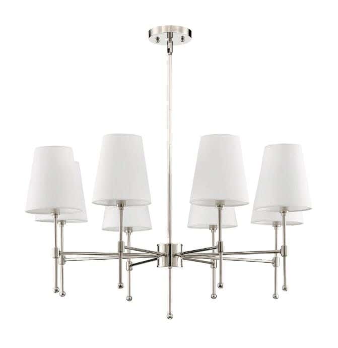 Steel Modern Chandelier, 80×70 cm - White Silver