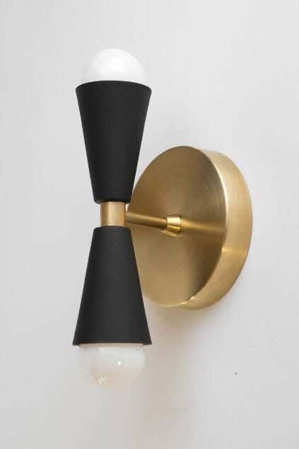 Steel Modern Wall Light Hanging, 25×12 cm - Black Gold
