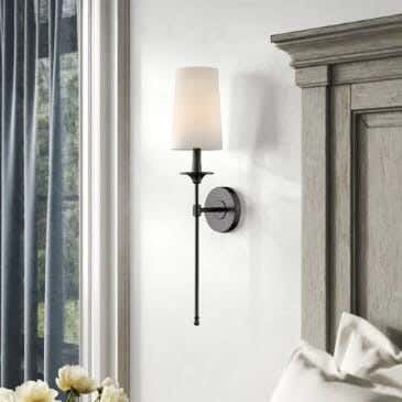 Steel Modern Wall Light Hanging, 65×14 cm - Black Off White