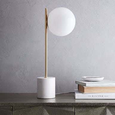 Steel Modern Lighting Table, 45×20 cm - White Gold