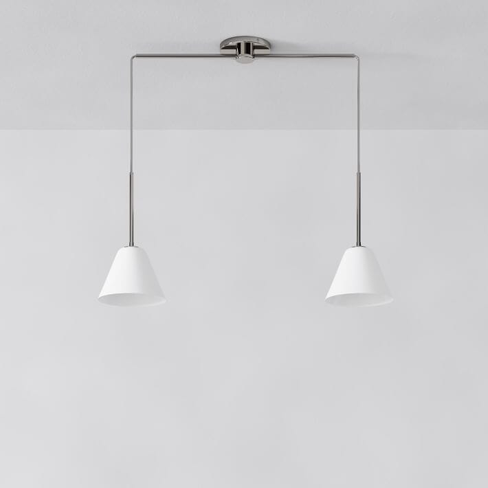 Steel Modern Chandelier, 65×75 cm - White Silver