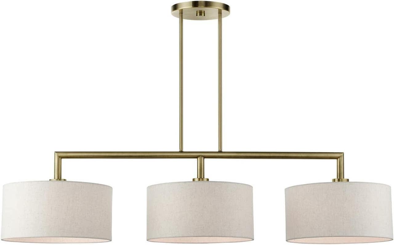Ceiling chandelier, 3 lights, 45x100 cm - white gold