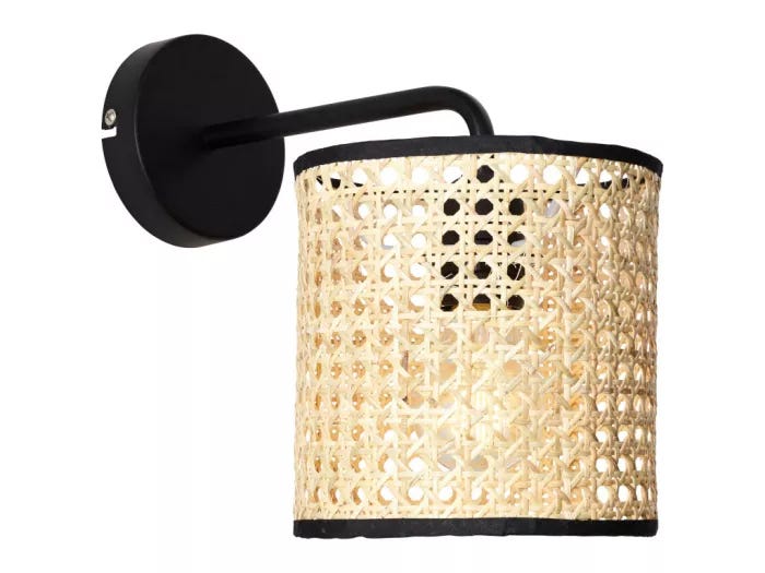 Applique, 1 bulb, 25x27 cm - Beige Black