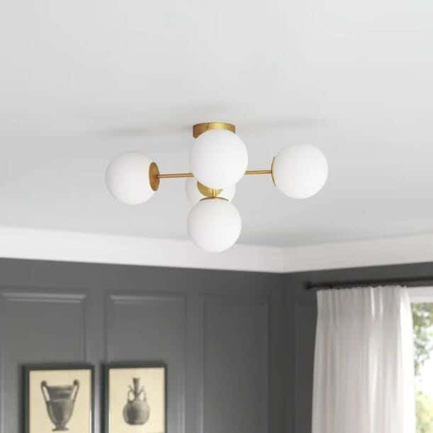 Steel Modern Chandelier, 40×70 cm - White Gold