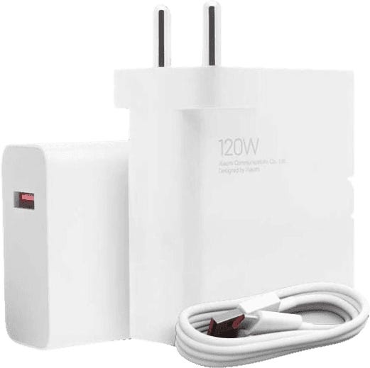 Fast Turbo Wall Charger With Type-C Cable,Compatible With Xiaomi,120W - White