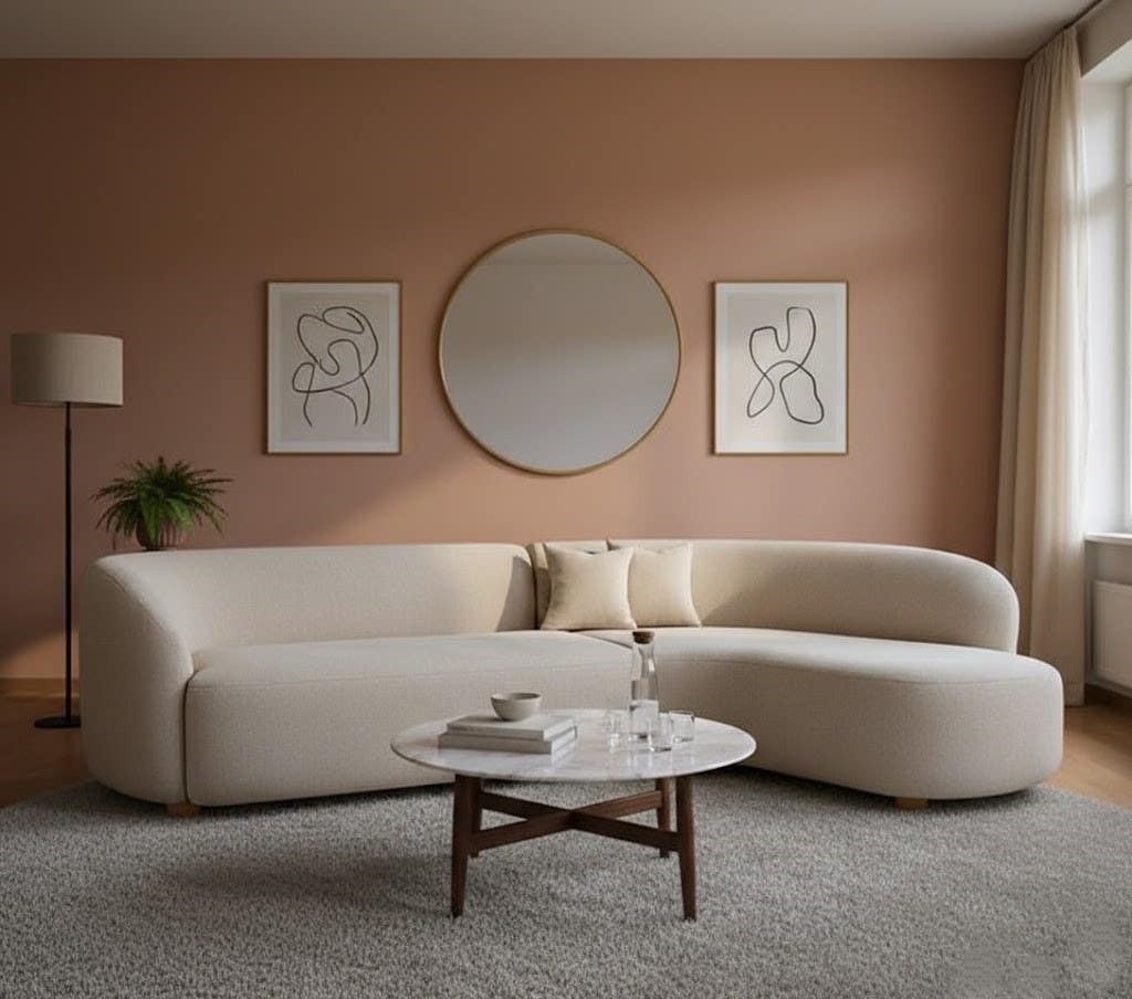 Beech Wood Modern Sofa, 78x280x80x200 cm - Light Beige