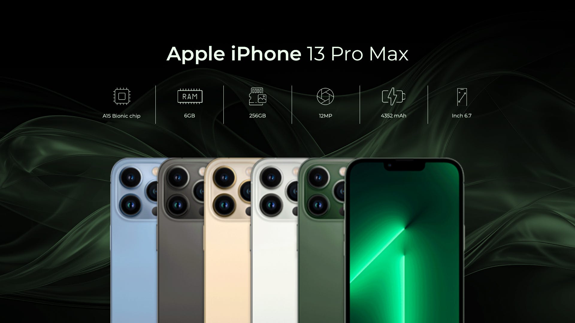 Get Apple iPhone 13 Pro Max, 6.7 Inch, 256 GB, 6 GB RAM, LTE - Blue with  best offers | Raneen.com